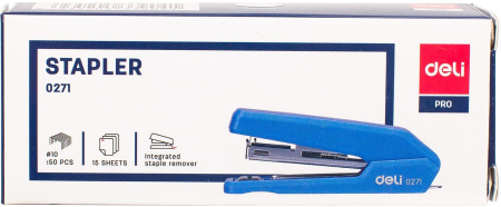 Степлер Deli E0271 Essential N10 (15листов) ассорти 50скоб закрытый коробка