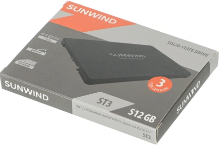 Накопитель SSD SunWind SATA III 512Gb SWSSD512GS2T ST3 2.5"