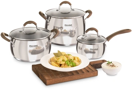 Кастрюля Rondell Konzept RDS-1230 6л. d=22см (с крышкой) стальной