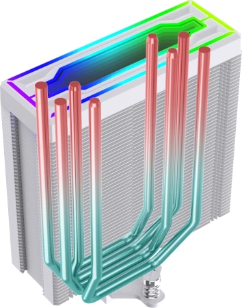 Устройство охлаждения(кулер) Bloody BD-AC205-ARGB1 ARGB Soc-AM5/AM4/1200/1700/1851 белый 4-pin 14-26dB Al+Cu LCD 205W 513gr Ret (BD-AC205-ARGB1-WH)