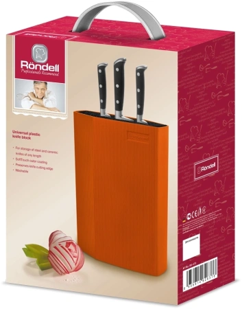 Подставка для ножей Rondell Orange RD-470 оранжевый упак.:подарочная коробка с ручкой