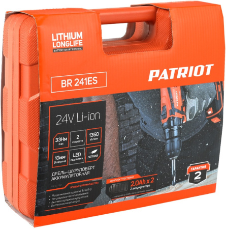 Дрель-шуруповерт Patriot BR 241 ES аккум. патрон:быстрозажимной (180201241)