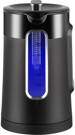 Чайник электрический Redmond KG225 1.5л. 2200Вт черный корпус: пластик/стекло