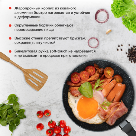 Сковорода Starwind Optimum induction SW-OPI2024 круглая 24см покрытие: Xylan Plus ручка несъемная (без крышки) черный