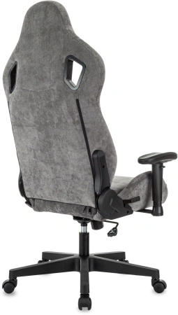 Кресло игровое Zombie Ghost Fabric серый Light-19 с подголов. крестов. пластик