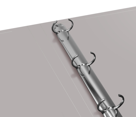 Папка на 4-х кольцах Бюрократ -0840/4RGREY A4 пластик 0.8мм кор.40мм внутр. с вставкой серый