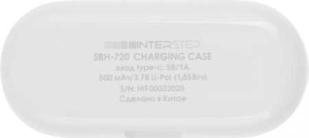 Гарнитура вкладыши Interstep TWS SBH-720 белый беспроводные bluetooth в ушной раковине (70963)