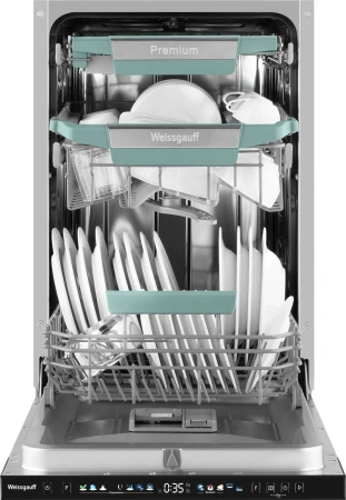 Посудомоечная машина встраив. Weissgauff BDW 4160 Real Touch DC Inverter Timer Floor 2100Вт узкая