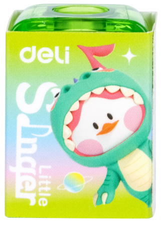 Точилка для карандашей ручная Deli EH552 Little Singer 1 отверстие пластик ассорти коробка