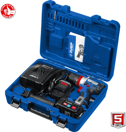 Дрель-шуруповерт Зубр DBS-201-42 аккум. патрон:быстрозажимной (кейс в комплекте)