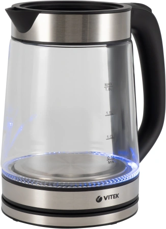 Чайник электрический Vitek VT-1179 1.7л. 2200Вт серебристый корпус: стекло/металл