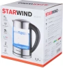 Чайник электрический Starwind SKG5213 1.7л. 2200Вт черный/серебристый (корпус: стекло)