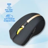 Мышь Оклик 495MW черный/золотистый оптическая (1600dpi) беспроводная USB для ноутбука (6but)