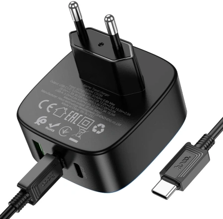 Сетевое зар./устр. Hoco CS33A 30W 3A+2.5A+2A+1.5A (PD+QC) 2xUSB/USB type-C универсальное серый (PD30W(TYPE-C TO TYPE-C) 17536)