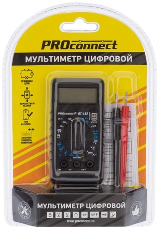 Мультиметр PROconnect М-182 DT-182 цифровой черный (13-3014)