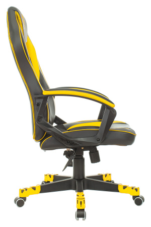 Кресло игровое Zombie GAME 16 черный/желтый текстиль/эко.кожа крестов. пластик