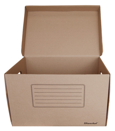 Короб архивный откидная крышка Silwerhof ОК-18 микрогофрокартон 480x325x295мм коричневый
