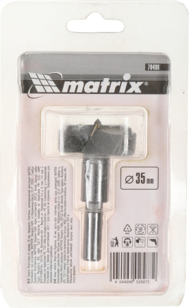 Сверло Matrix 70490 по дереву Д=35мм Дл=60мм (1пред.) для дрелей