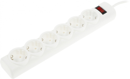 Сетевой фильтр Defender DFS 151 1.8м (6 розеток) белый (коробка)