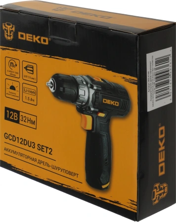 Дрель-шуруповерт Deko GCD12DU3 SET2 FU-Li-Ion аккум. патрон:быстрозажимной (063-4146)