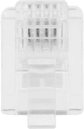 Коннектор Lanmaster (TWT-PL12-6P4C/100) UTP кат.3 RJ12 прозрачный (упак.:100шт)