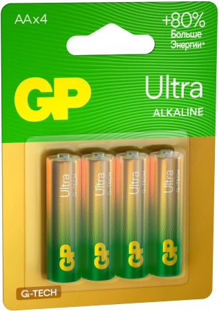 Батарея GP Ultra Alkaline 15AUA21-2CRSBC4 AA (4шт) блистер