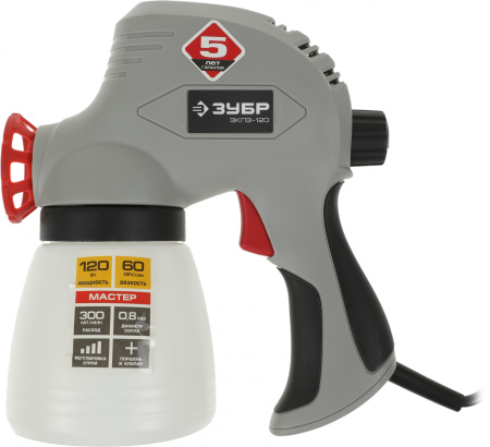 Краскопульт Зубр ЗКПЭ-120 120Вт бак:800мл 300мл/мин