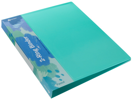 Папка на 2-х кольцах Бюрократ Pastel PAST0812/2RGRN A4 пластик 0.5мм кор.27мм торц.карм с бум. встав мятный