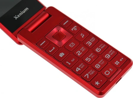 Мобильный телефон XENIUM X600 красный раскладной 2Sim 2.8" 240x320 Nucleus 0.3Mpix GSM900/1800 MP3 FM microSD max32Gb