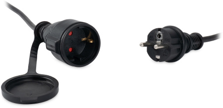 Удлинитель силовой Starwind ST-PS1.10/FRB-16 3x0.75кв.мм 1розет. 10м КГ 16A без катушки черный