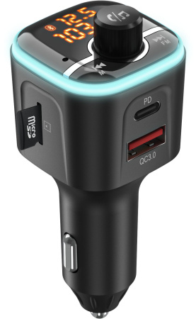 Автомобильный FM-модулятор Navitel BHF04 MAX черный MicroSD BT USB