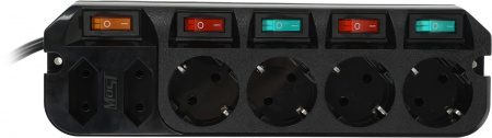 Сетевой удлинитель Most A16 3м (6 розеток) черный (пакет ПЭ)