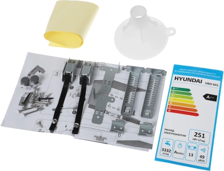 Посудомоечная машина встраив. Hyundai HBD 641 2100Вт полноразмерная нержавеющая сталь инвертер