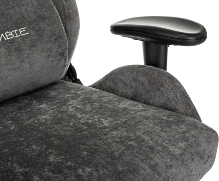 Кресло игровое Zombie Ghost Fabric серый Light-19 с подголов. крестов. пластик