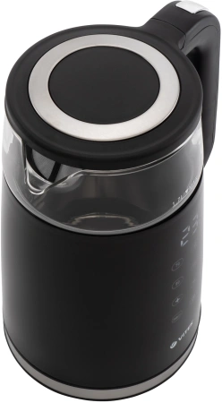 Чайник электрический Vitek VT-8827 1.7л. 2200Вт черный корпус: стекло/металл