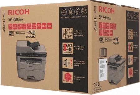 МФУ лазерный Ricoh SP 230SFNw (408293) A4 Duplex WiFi серый