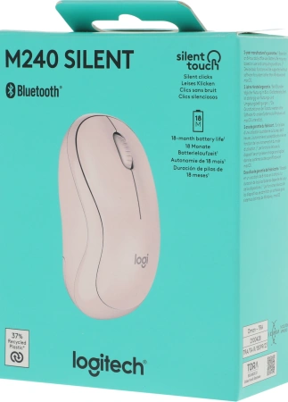 Мышь Logitech M240 Silent розовый оптическая 4000dpi silent беспров. BT для ноутбука 2but (910-007121)