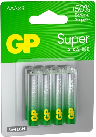 Батарея GP Super Alkaline 24AA21-2CRSBC8 AAA (8шт) блистер
