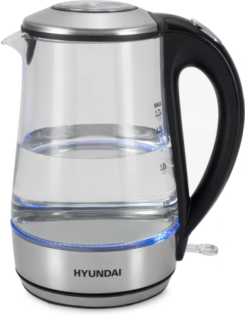 Чайник Hyundai HYK-G8406 1.7л. 2200Вт прозрачный/черный (металл)