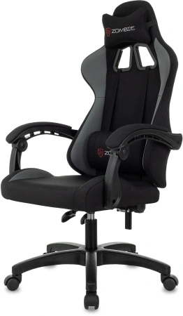 Кресло игровое Zombie Void черный/серый с подголов. крестов. пластик