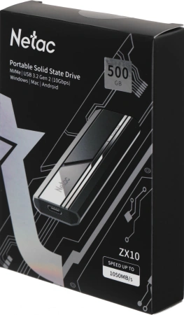 Накопитель SSD Netac USB-C 500GB NT01ZX10-500G-32BK ZX10 1.8" черный