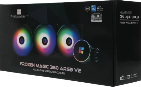 Система водяного охлаждения Thermalright Frozen Magic 360 V2 ARGB Soc-AM5/AM4/1200/1700/1851 черный 4-pin 28dB Al Ret (F-MAGIC-360-BL-ARGB-V2)
