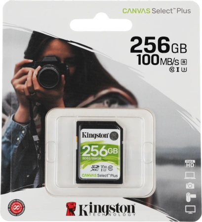 Флеш карта SDXC 256Gb Class10 Kingston SDS2/256GB Canvas Select Plus w/o adapter