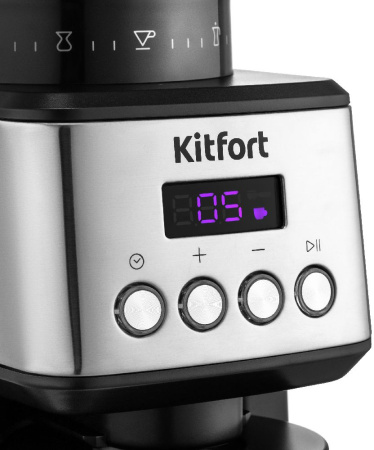 Кофемолка Kitfort КТ-790 180Вт сист.помол.:жернова вместим.:320гр нержавеющая сталь/черный
