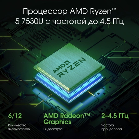 Ноутбук Digma Pro Pactos Ryzen 5 7530U/16Gb/SSD512Gb/16"/IPS/FHD/W11Pro/dk.grey/6060mAh