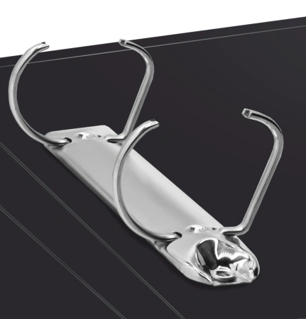 Папка на 2-х D-кольцах Бюрократ -0840/2DBLCK A4 пластик 0.8мм кор.40мм внутр. с вставкой черный