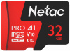 Флеш карта microSDHC 32Gb Class10 Netac NT02P500PRO-032G-R P500 Extreme Pro + adapter