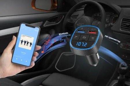 Автомобильный FM-модулятор Navitel BHF02 BASE черный MicroSD BT USB (BHF02_BASE)