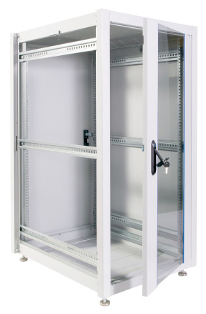 Шкаф коммутационный ЦМО (ШТК-Э-24.6.8-13АА) напольный 24U 600x800мм пер.дв.стекл металл 2 бок.пан. 540кг серый 59кг 180град. 1187мм IP20