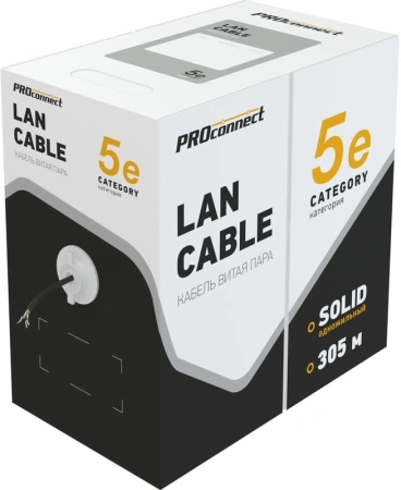 Кабель информационный PROconnect 01-0146-3 кат.5E FTP 4 пары 24AWG PE внешний 305м черный